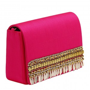 Grey And Silver Rooh Clutch