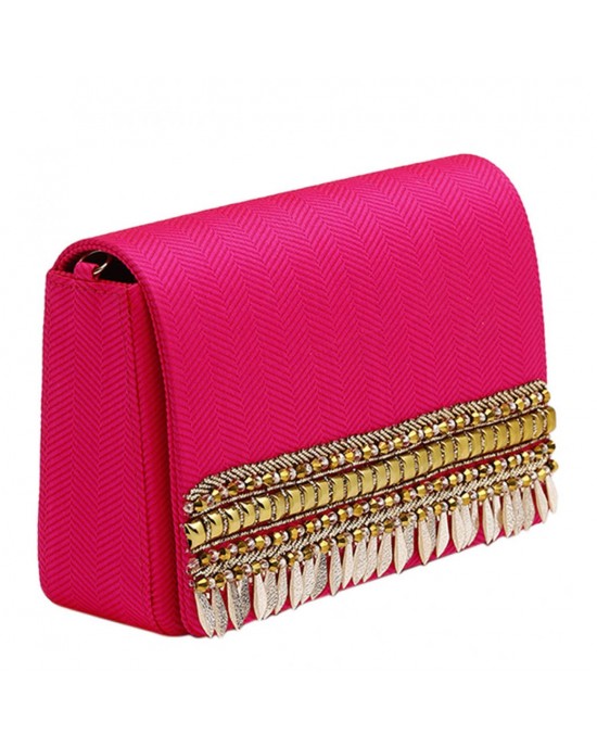 Grey And Silver Rooh Clutch