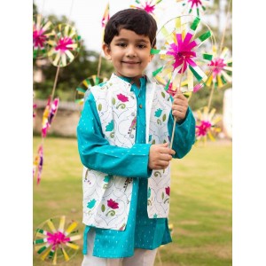 Kurta Set Phulkari Fish - Maroon