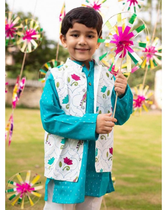 Kurta Set Phulkari Fish - Maroon