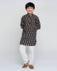 Midnight Paisley Mylo Block Print Kurta Set