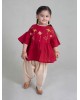 Top Set Phulkari Kite - Maroon