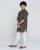 Midnight Paisley Mylo Block Print Kurta Set