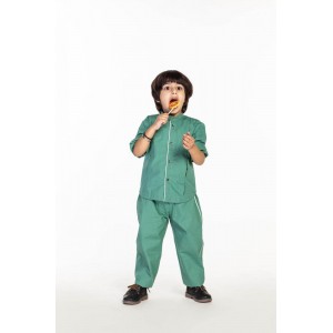 Piping Detail Band Collar Shirt Co-Ord