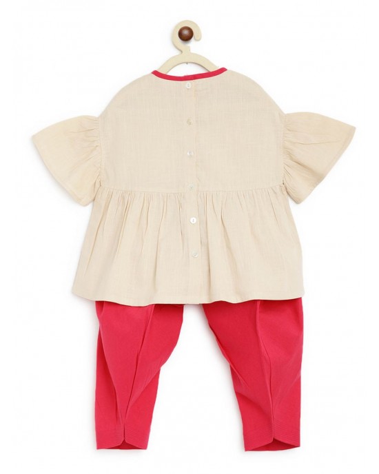 Top Set Phulkari Kite - Beige