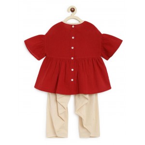 Top Set Phulkari Kite - Maroon