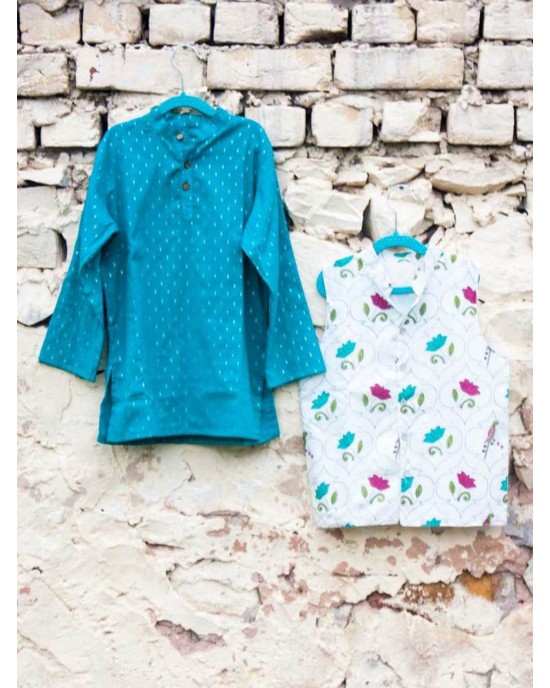 Kurta Set Phulkari Fish - Maroon