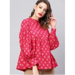 Pink & Golden Printed Tunic