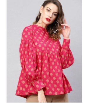 Pink & Golden Printed Tunic