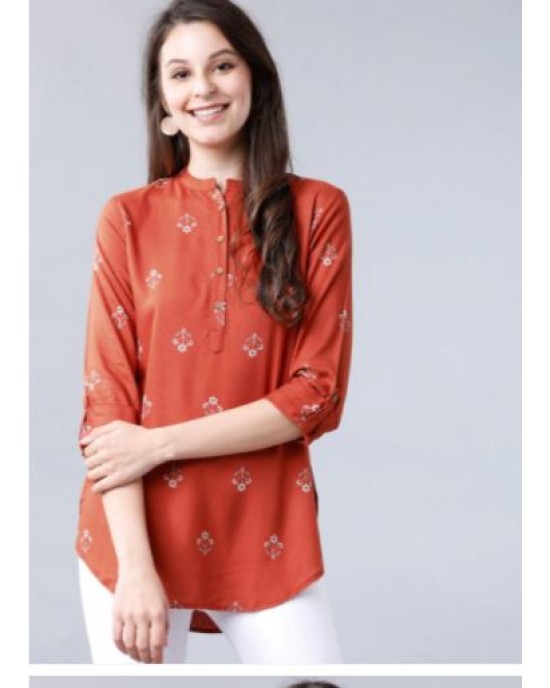 Rust Red Printed Tunic