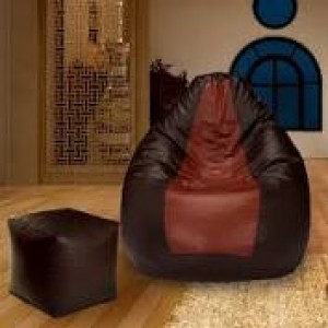 NV Bean Bag-NV Bean Bag Sofa Mudda Red & Black XXXL Size One Person Sitting Chair (Without Beans)