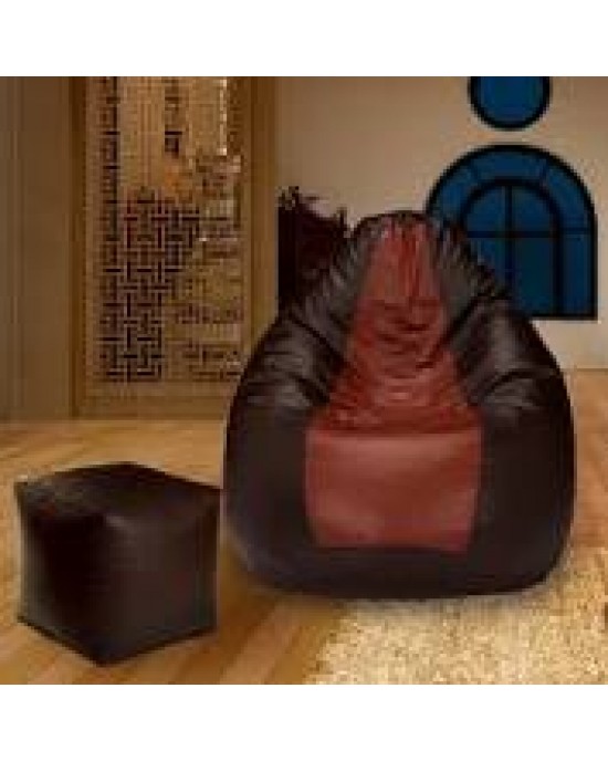 NV Bean Bag-NV Bean Bag Sofa Mudda Red & Black XXXL Size One Person Sitting Chair (Without Beans)